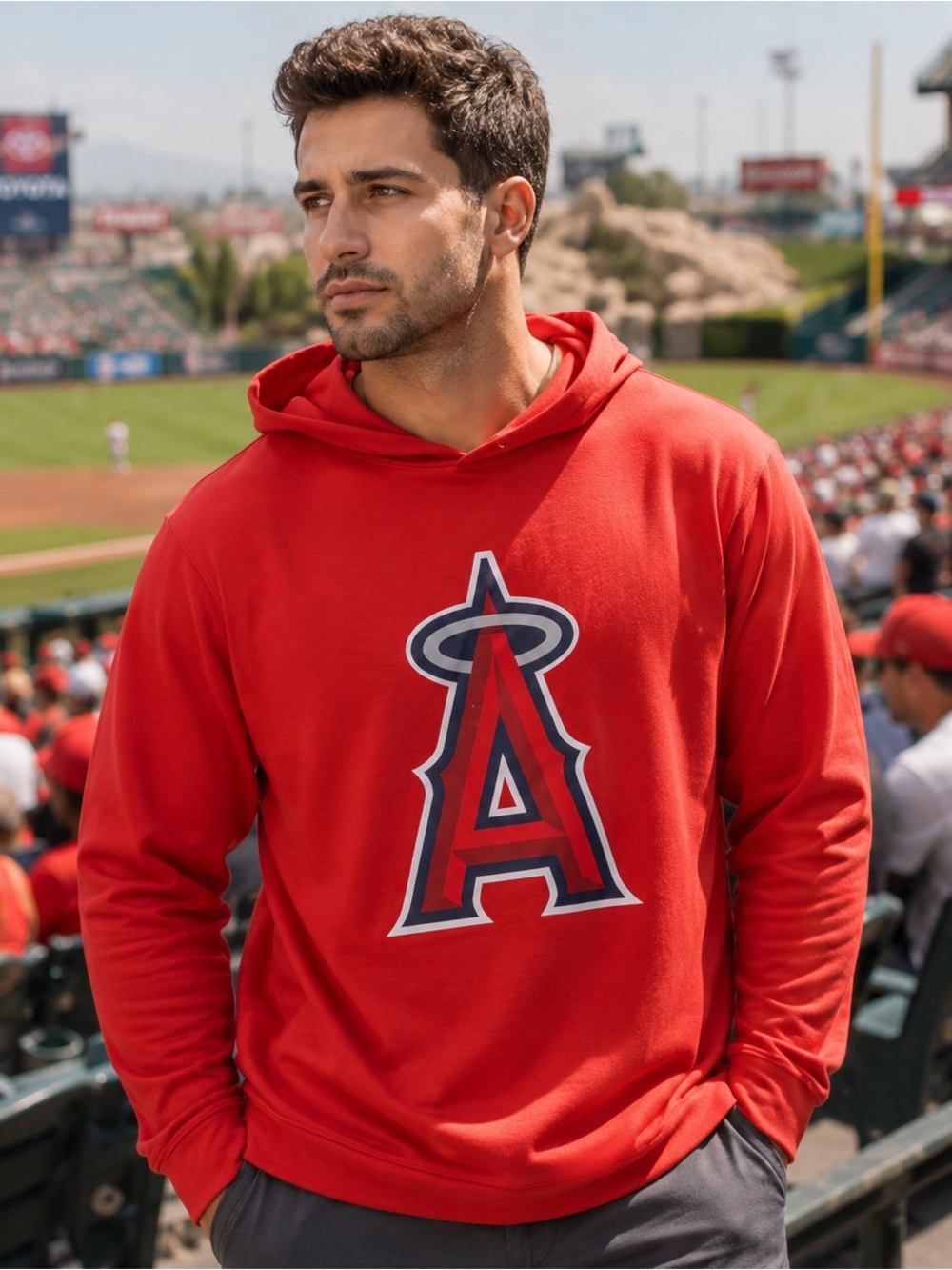 Los Angeles / Anaheim Angels Men's XL Lightweight Hoodie Pullover Sixth Man